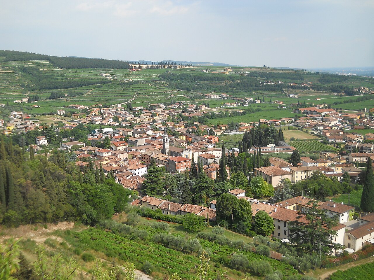 Panorama of Fumane in the Valpolicella Classico hills